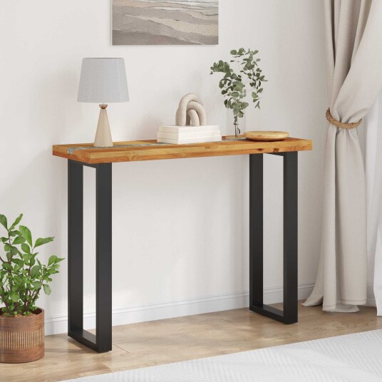 vidaXL Konsollbord Brun 100 x 35 x 75 cm Massivt Teaktre