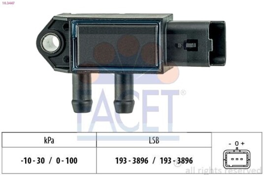 Sensor, avgasstrykk FACET 10.3447