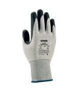 Uvex 6093811, Verkstedhansker, Sort, Grå, Voksen, Unisex, Fiberglass, Polyamid, Polyethylen