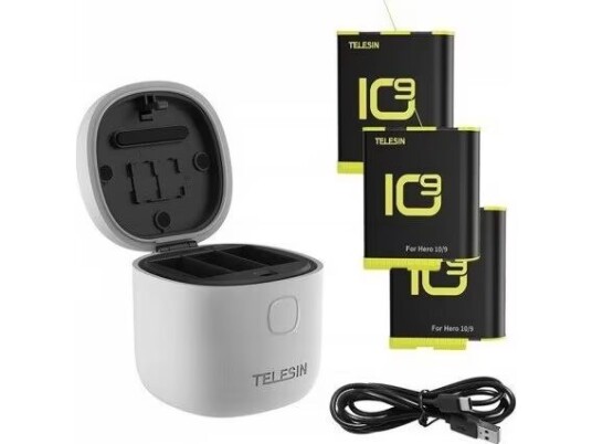 Telesin Allin Box vanntett tre-kanals lader for GoPro Hero 9