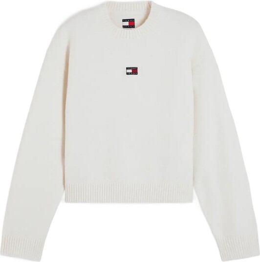 Tommy Jeans Tjw Fluffy Badge Sweater Ext Cream M