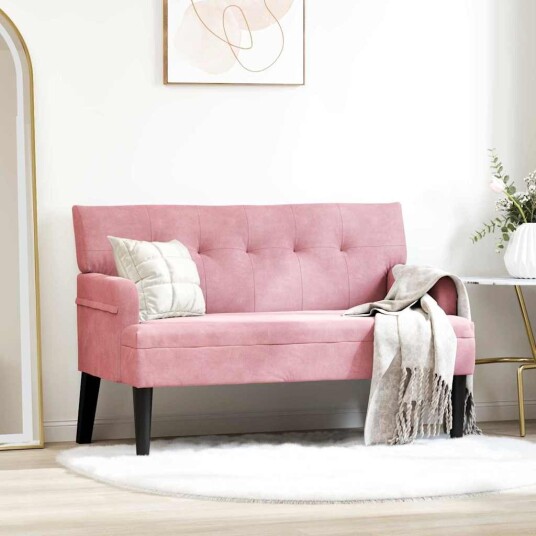  Chesterfield Benk Rosa 112 x 65,5 x 75 cm Fløyel