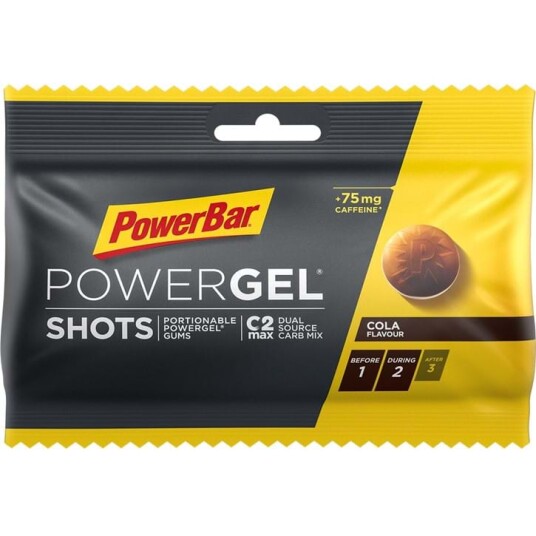 PowerBar PowerGel Shots vingummi cola koffein