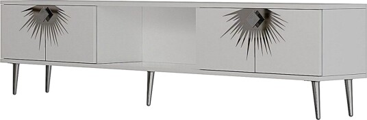 Tari TV benk 150 cm Hvit/Sølv
