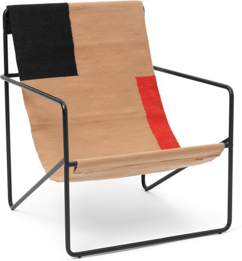 Ferm Living Desert Lounge Chair Black/block Utendørs Lenestoler Metall/plast Ferm Living Desert Lounge Chair Black/block Utendørs Lenestoler Metall/plast