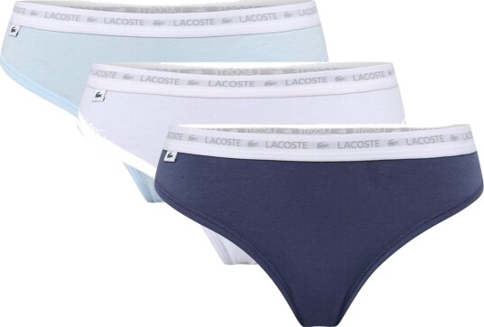 Lacoste Black Stretch Cotton 3 Pack Thongs. Multi/patterned XS