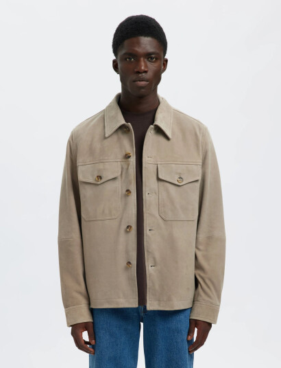 Selected Slhthom Suede Overshirt Noos - Beige - S