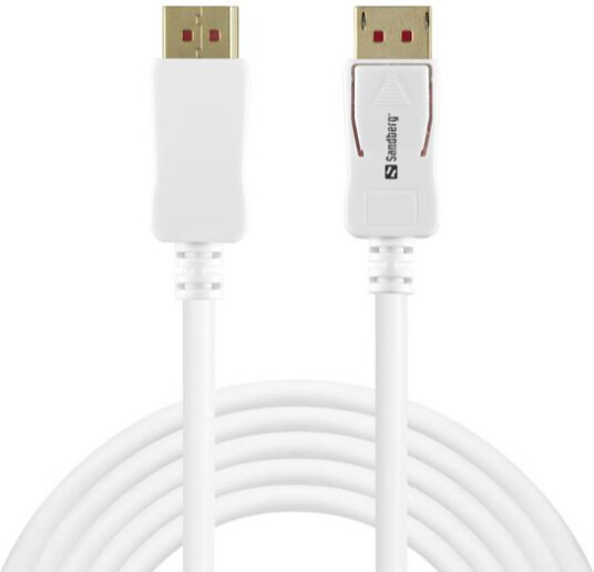 Sandberg DisplayPort 1.4 Kabel 2 m 8K Hvit