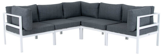 Venture Design Copacabana sofagruppe Hvit med grå pute 3 hjørne & 2 midtdel
