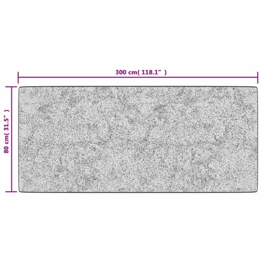 vidaXL Vaskbart teppe 80x300 cm sklisikker svart og hvit