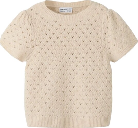 Name It Nkfbeate Ss Knit Top Cream 122 128