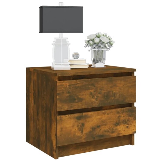 vidaXL Nattbord røkt eik 50x39x43,5 cm konstruert tre