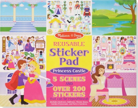 Melissa & Doug Gjenbrukbare Klistremerker - 200 stk, 3+ År - Prinsesseslott