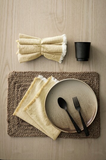 Ellos Home   Serviett Ivory 40x40 cm   Gul