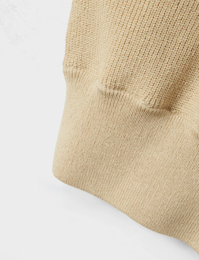 name it Nkflisen Ls Short Knit Beige 122-128