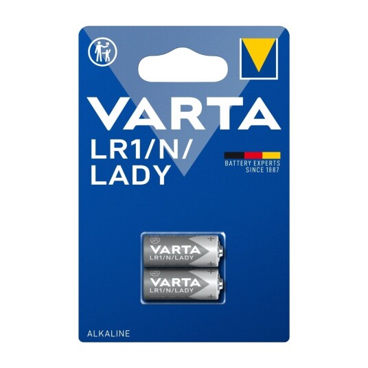 Varta N/LR1 Alkalisk 1,5V Batteri 2-pakk for Små Elektriske Enheter Varta N/LR1 Alkalisk 1,5V Batteri 2-pakk for Små Elektriske Enheter