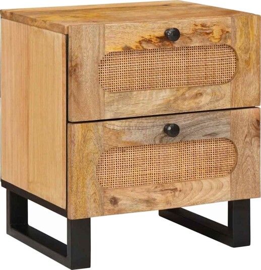 Nattbordskap Naturlig 40 x 33 x 46 cm Massiv mango tre Nattbordskap Naturlig 40 x 33 x 46 cm Massiv mango tre