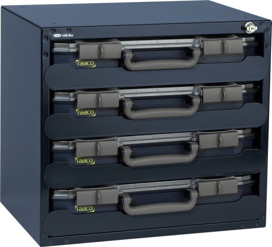 Raaco Sortimentsboks Safebox Med 4 Bokser Svart 403x451x330mm