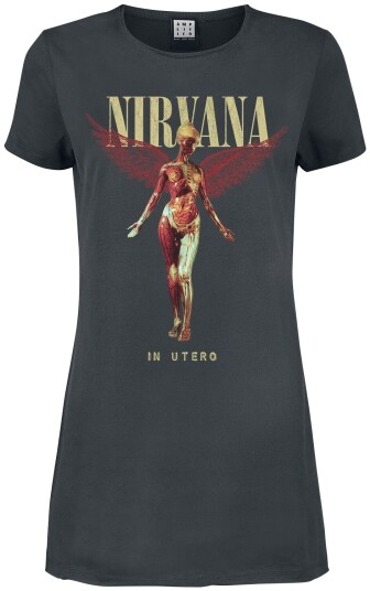 Nirvana Kort kjole - Amplified Collection - In Utero - S til XL - Damer - koksgrå