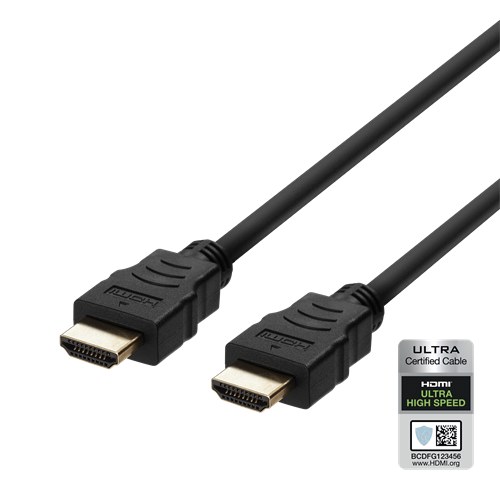 Deltaco Ultra High Speed HDMI-kabel 2m 48Gbps 8K svart