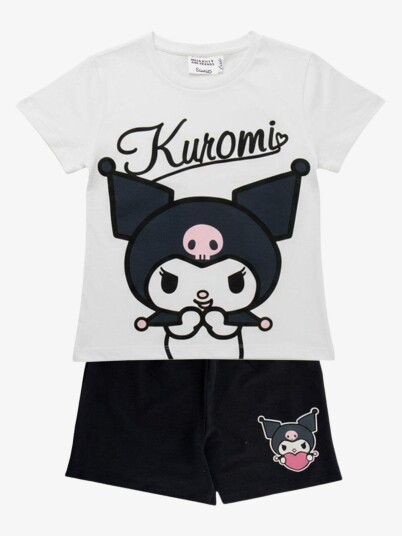 Hello Kitty Kuromi T skjorte &  Shorts Sett Hvit 116 122