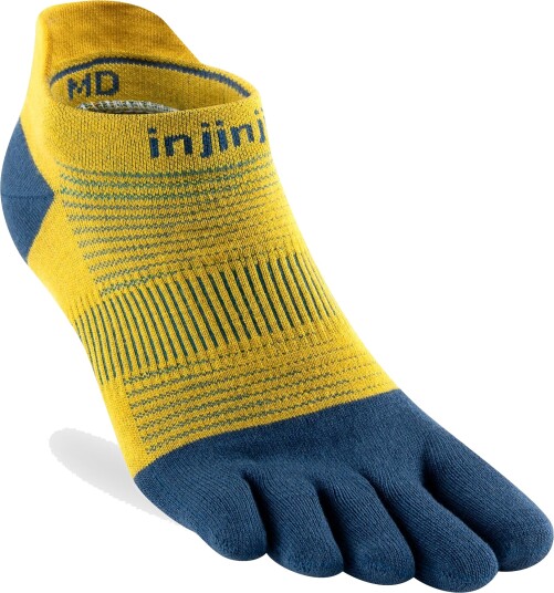 Injinji Men's Run Lightweight No-Show Royal Yellow XL, Royal Yellow