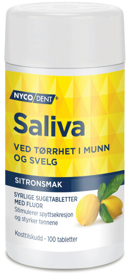 Nycodent Saliva m/sitron 100 tabletter