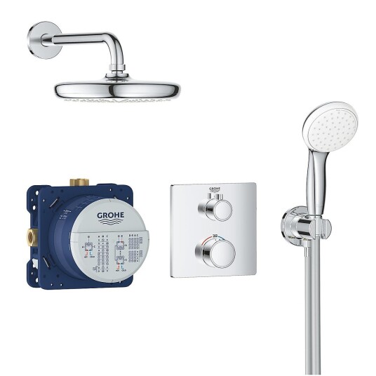 Grohe Grohtherm dusjpakke Med hode- og hånddusj, Krom