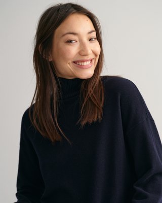 Gant Lammeullsgenser med stakrage EVENING BLUE S Gant Lammeullsgenser med stakrage EVENING BLUE S
