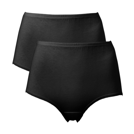 Trofe High Maxi Briefs Truser 2P Svart bomull Large Dame Trofe High Maxi Briefs Truser 2P Svart bomull Large Dame