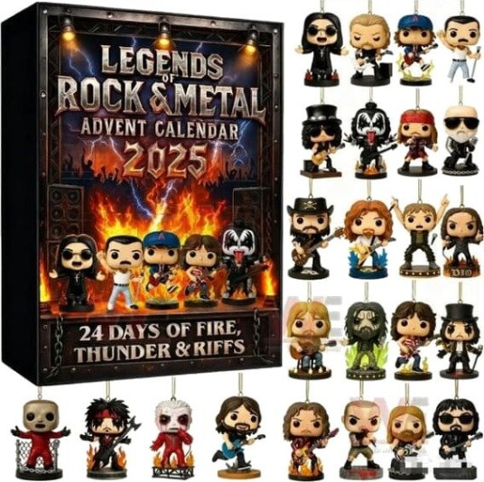 2025 Adventskalender LEGENDS ROCK METAL Adventskalender Jul 2D Akryl Hengende Ornament Gave Den ultimate julegaven