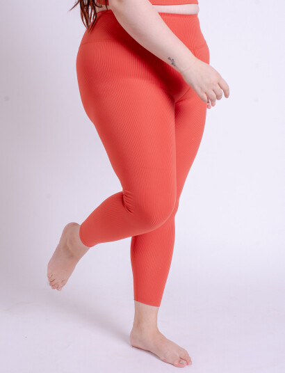Girlfriend Collective Rib High-Rise Legging, 7/8 - Orange - XS