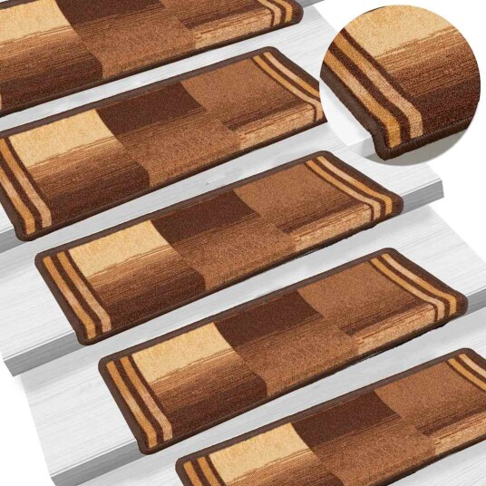 vidaXL Selvklebende trappematter 15 stk 65x25 cm brun