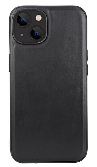 Buffalo MagSeries Ekte Skinn Deksel iPhone 14 - Svart, MagSafe Kompatibel