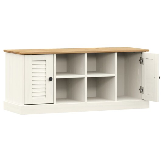 vidaXL Skobenk VIGO hvit 106x35x40 cm heltre furu