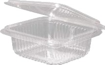 Plastbæger 250 Ml 126X117x43 Mm Firkantet Hængslet Låg Bionedbrydelig Pla Klar,14 Ps X 50 Stk/Krt