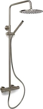 Blue Label Brusesystem Med Ø250 Mm Hovedbruser Samt Termostatarmatur - Inklusiv Koblinger Og Rosetter - Børstet Nikkel