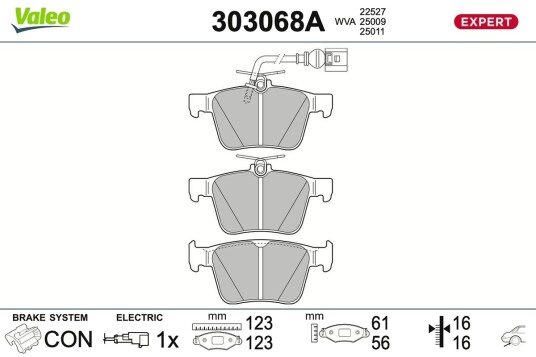 VALEO 303068A Bremseklosser