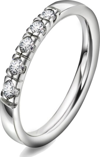 Pan Jewelry, Lady alliansering i 585 hvitt gull med diamant 0,15 ct