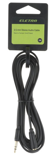 ELETRA MINI JACK KABEL HANN-HUNN 3M, SVART