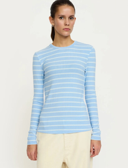 Soft Rebels Srfenja Stripe O Neck Top   Blue   M