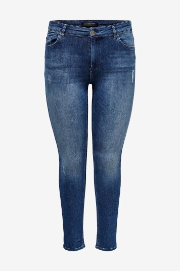 Only Carmakoma Jeans carWilly Reg Skinny Jeans Dnm Tai Blå