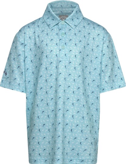 Callaway Dolphin Texture Print Polo   Blue   XL