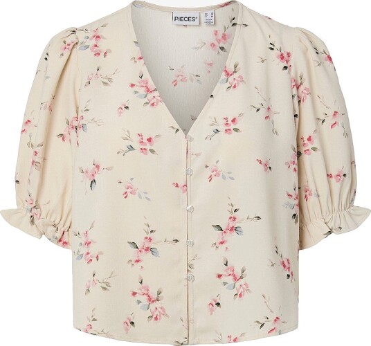 pieces Bluse pcBosella 2/4 Top Wvn D2d BC Hvit pieces Bluse pcBosella 2/4 Top Wvn D2d BC Hvit