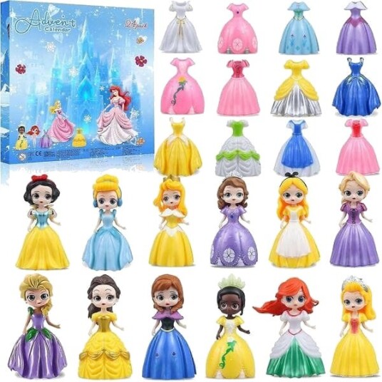 Prinsesse Adventskalender 2025 Jenter Prinsesse Transformer Leke 24 Dager Jul
