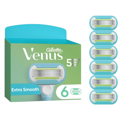 Venus   Gillette Venus Extra Smooth Barberblader   Green/White   6 stk