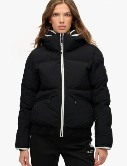 Superdry Sport Hooded Ski Bomber Jacket - Black - M