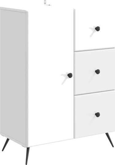  Serviesskap med skuff Hvit 66 x 34,5 x 90 cm Konstruert tre