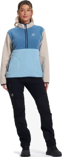 Revolutionrace Canyon Half zip Pile Fleece Dame Captain's Blue/Peyote XS Dame Overdeler Fleece & midlayers