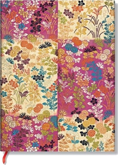 Kara ori Pink Japanese Kimono Midi Lined Softcover Flexi Journal Elastic Band Closure